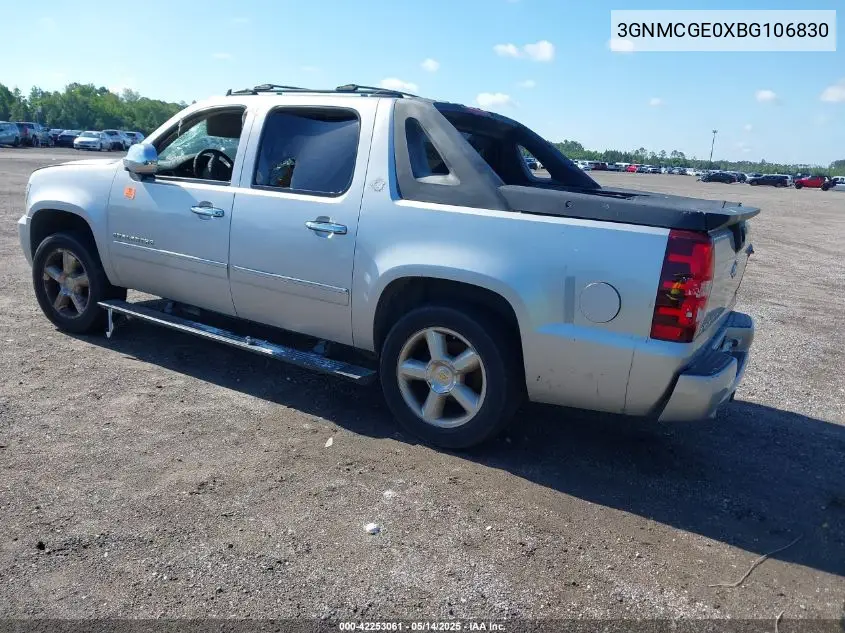 2011 Chevrolet Avalanche Ltz VIN: 3GNMCGE0XBG106830 Lot: 42253061