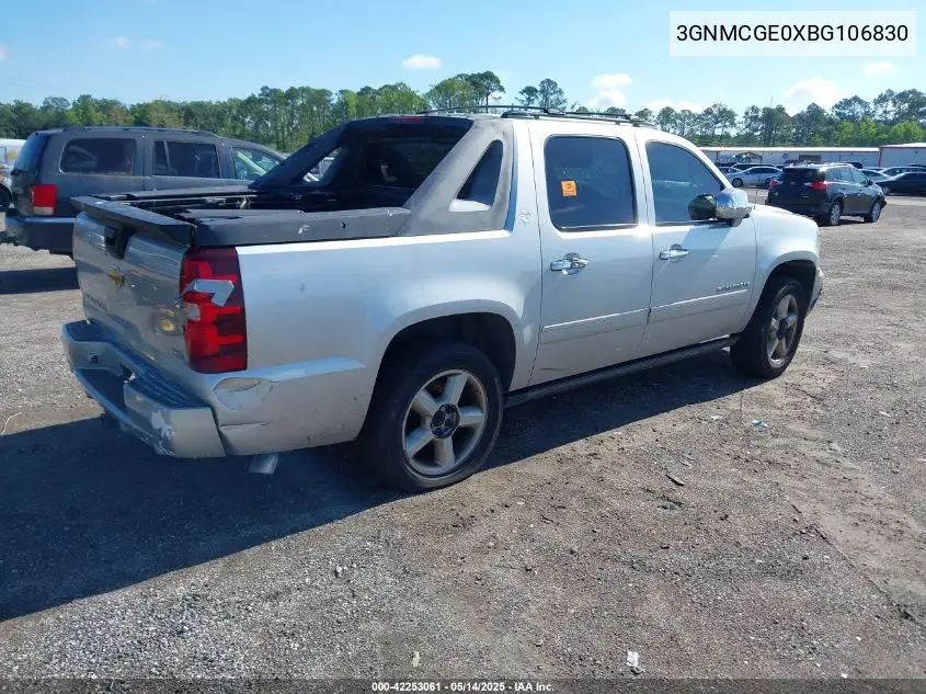 2011 Chevrolet Avalanche Ltz VIN: 3GNMCGE0XBG106830 Lot: 42253061
