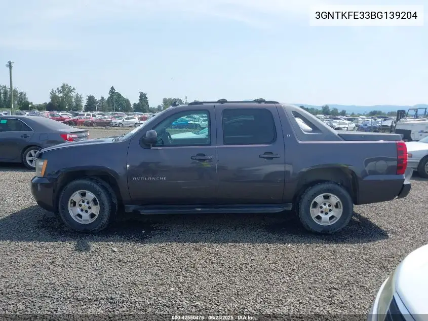 2011 Chevrolet Avalanche 1500 Lt1 VIN: 3GNTKFE33BG139204 Lot: 42550476