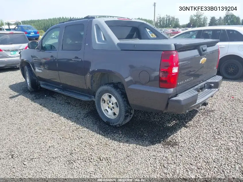 2011 Chevrolet Avalanche 1500 Lt1 VIN: 3GNTKFE33BG139204 Lot: 42550476