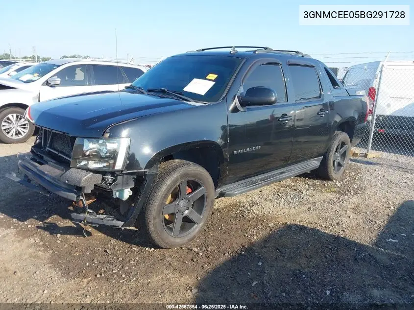 2011 Chevrolet Avalanche 1500 Ls VIN: 3GNMCEE05BG291728 Lot: 42567854