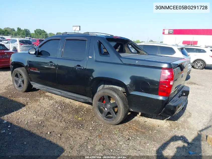 2011 Chevrolet Avalanche 1500 Ls VIN: 3GNMCEE05BG291728 Lot: 42567854