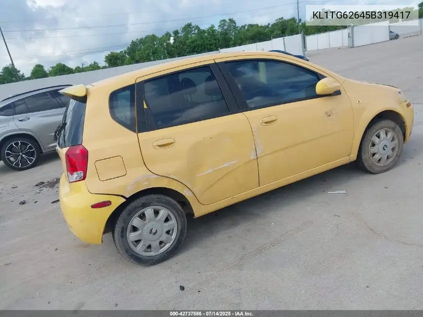 2005 Chevrolet Aveo Lt VIN: KL1TG62645B319417 Lot: 42737586