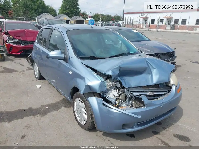 2006 Chevrolet Aveo Special Value VIN: KL1TD66646B673992 Lot: 42799660