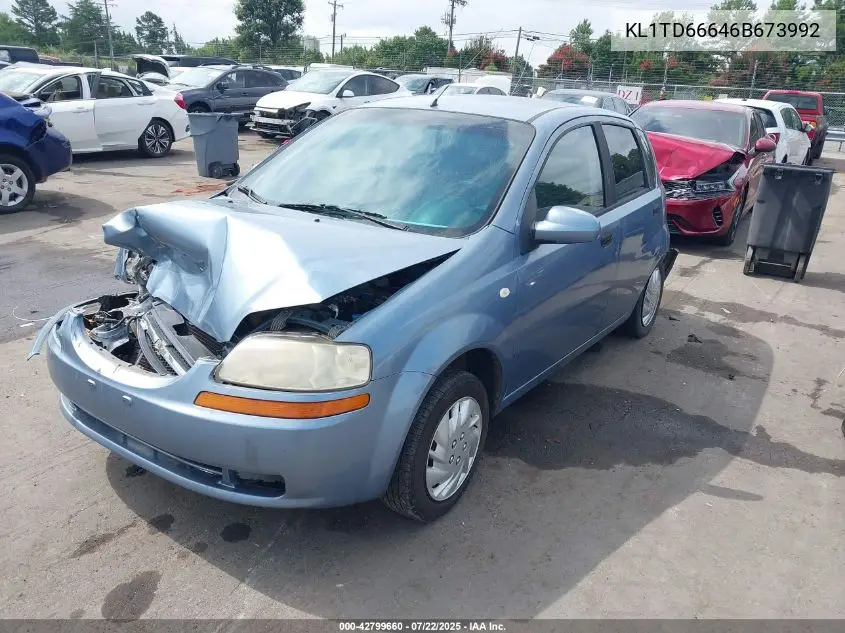 2006 Chevrolet Aveo Special Value VIN: KL1TD66646B673992 Lot: 42799660