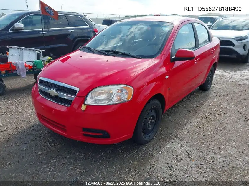2007 Chevrolet Aveo Ls VIN: KL1TD55627B188490 Lot: 12346503