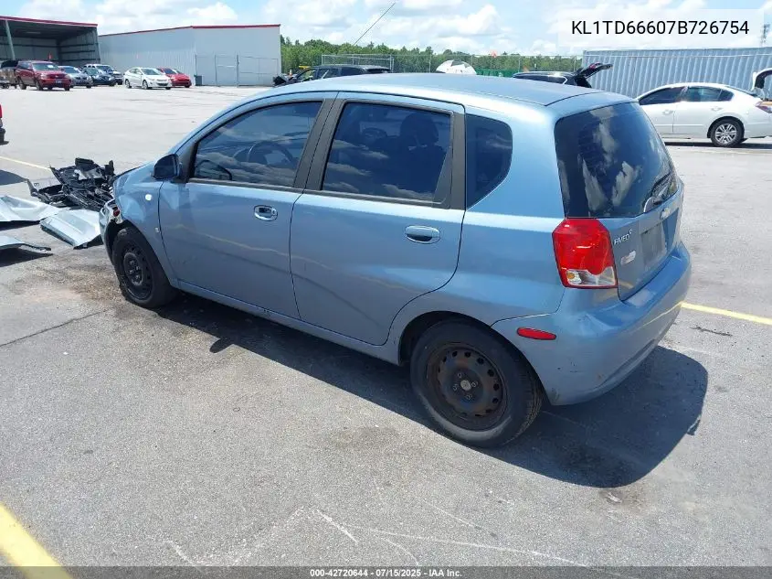 2007 Chevrolet Aveo 5 Ls VIN: KL1TD66607B726754 Lot: 42720644
