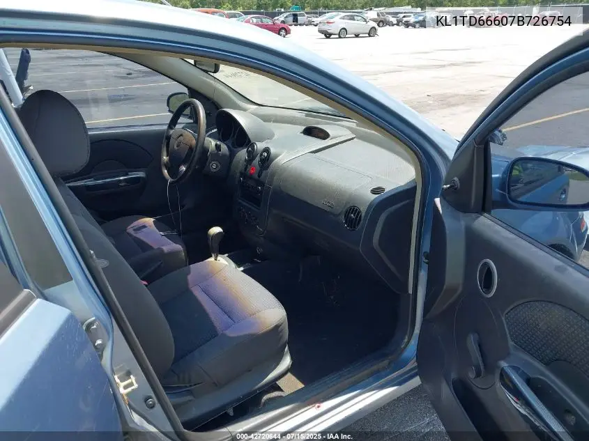 2007 Chevrolet Aveo 5 Ls VIN: KL1TD66607B726754 Lot: 42720644