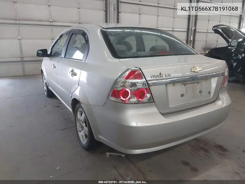 2007 Chevrolet Aveo Ls VIN: KL1TD566X7B191068 Lot: 42722781
