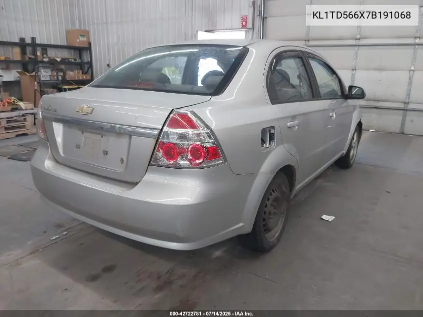 2007 Chevrolet Aveo Ls VIN: KL1TD566X7B191068 Lot: 42722781