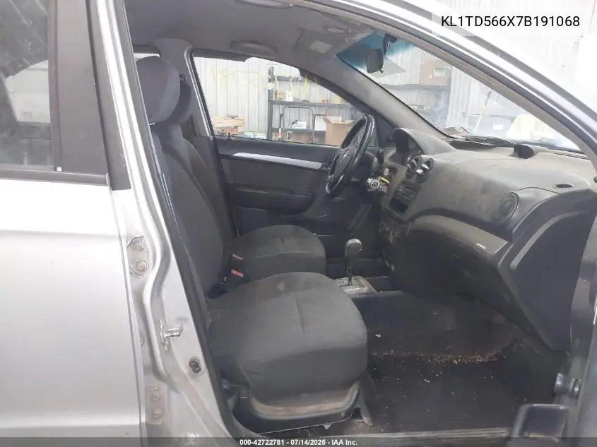 2007 Chevrolet Aveo Ls VIN: KL1TD566X7B191068 Lot: 42722781