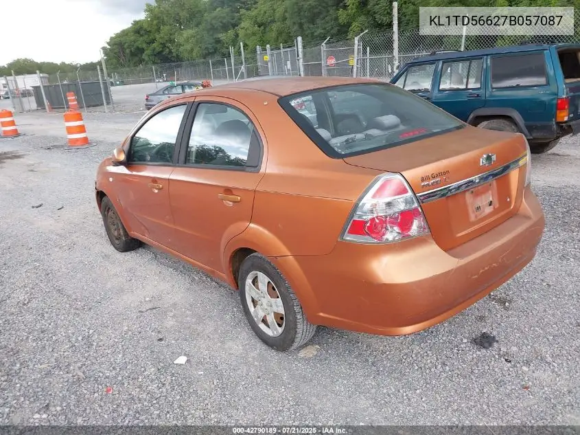 2007 Chevrolet Aveo Ls VIN: KL1TD56627B057087 Lot: 42790189