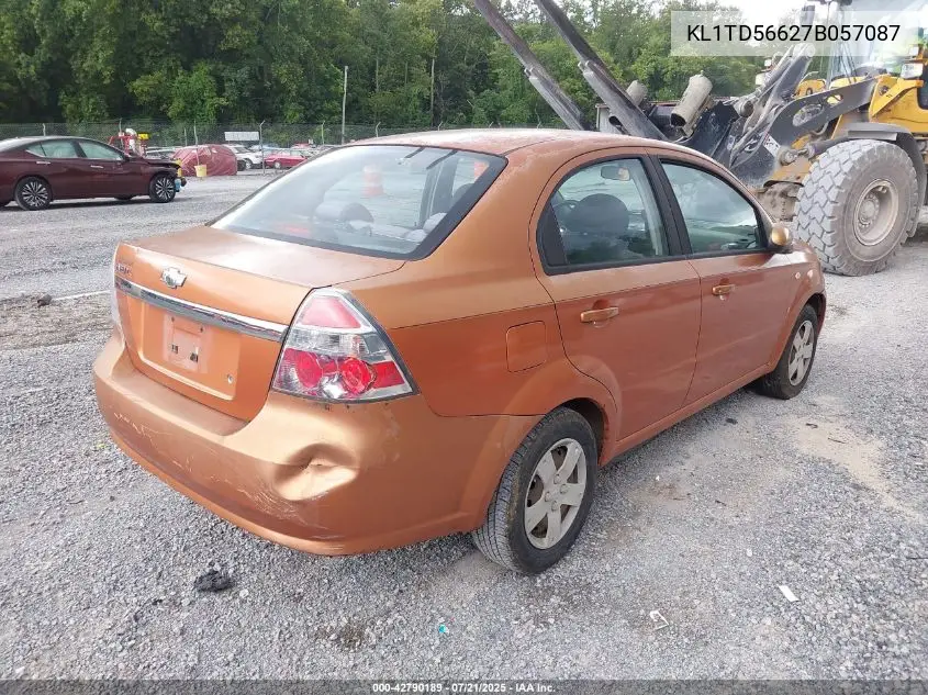 2007 Chevrolet Aveo Ls VIN: KL1TD56627B057087 Lot: 42790189