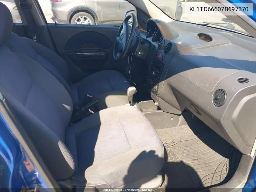 2007 Chevrolet Aveo 5 Ls VIN: KL1TD66607B697370 Lot: 42792983