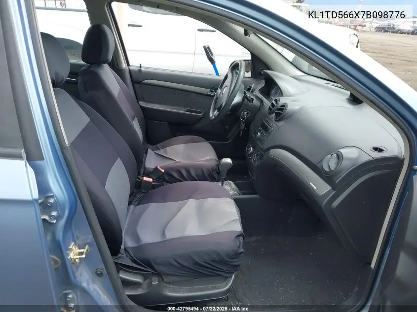 2007 Chevrolet Aveo Ls VIN: KL1TD566X7B098776 Lot: 42795494