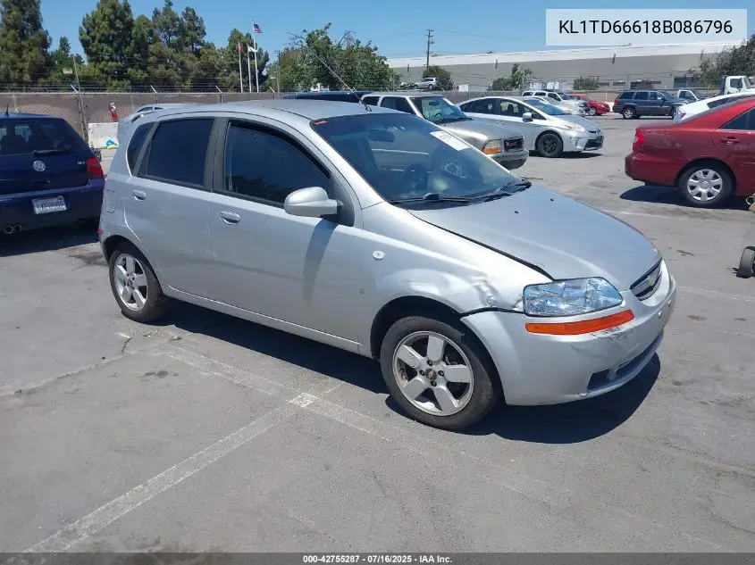 2008 Chevrolet Aveo 5 Ls VIN: KL1TD66618B086796 Lot: 42755287