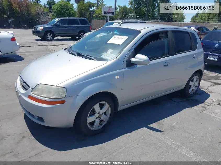 2008 Chevrolet Aveo 5 Ls VIN: KL1TD66618B086796 Lot: 42755287