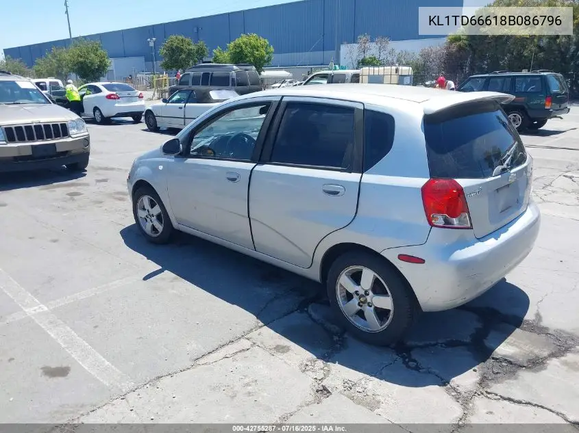 2008 Chevrolet Aveo 5 Ls VIN: KL1TD66618B086796 Lot: 42755287