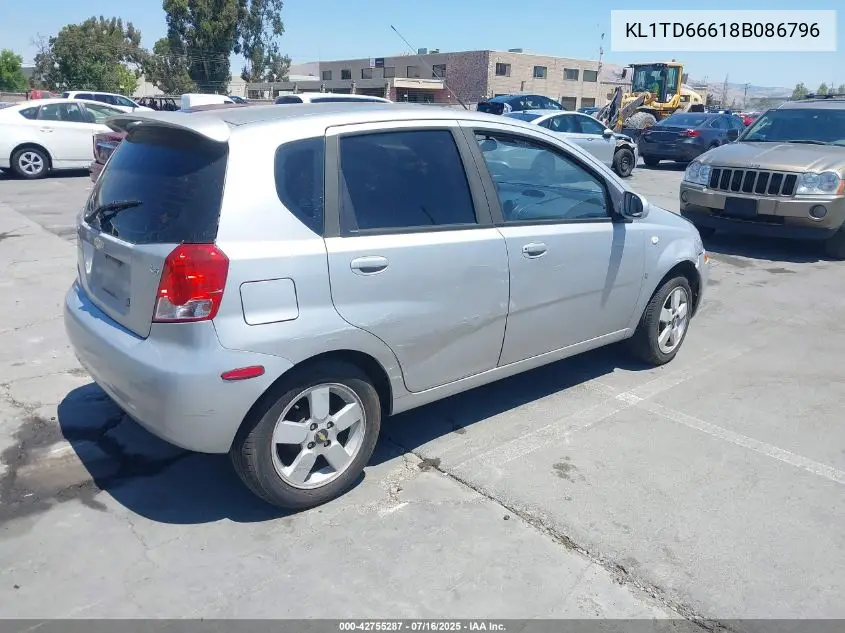 2008 Chevrolet Aveo 5 Ls VIN: KL1TD66618B086796 Lot: 42755287