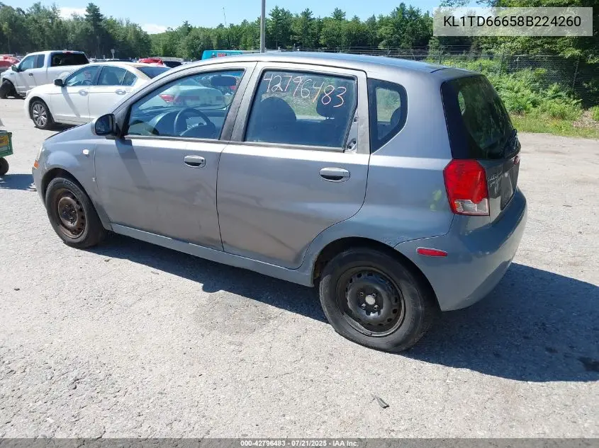 2008 Chevrolet Aveo 5 Special Value VIN: KL1TD66658B224260 Lot: 42796483