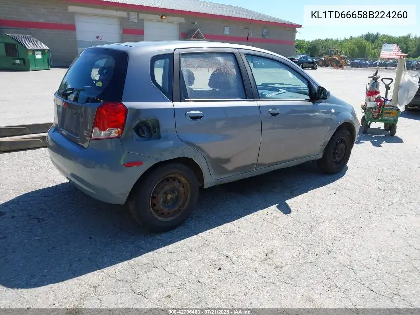 2008 Chevrolet Aveo 5 Special Value VIN: KL1TD66658B224260 Lot: 42796483