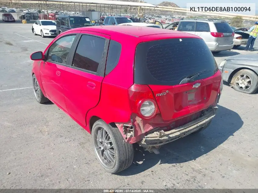2010 Chevrolet Aveo Ls VIN: KL1TD6DE8AB100094 Lot: 42726390