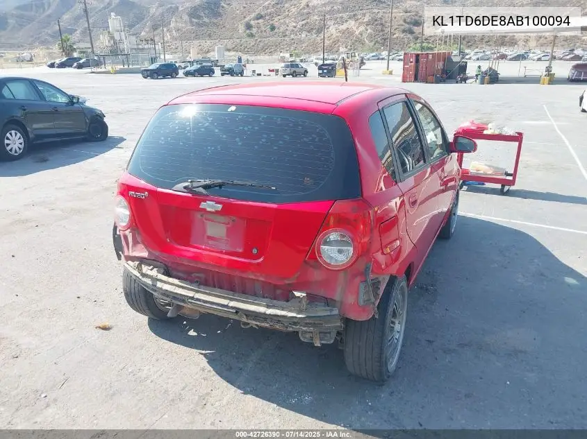 2010 Chevrolet Aveo Ls VIN: KL1TD6DE8AB100094 Lot: 42726390