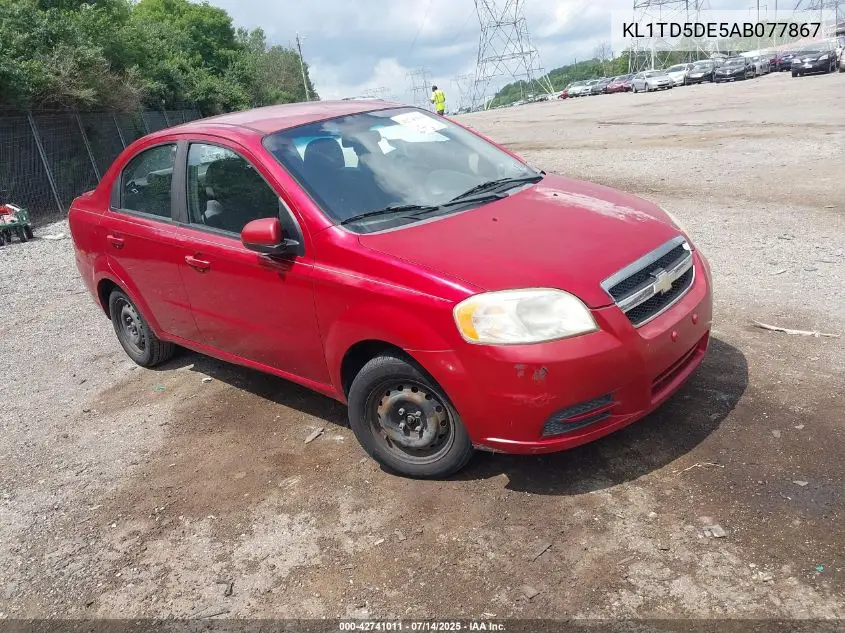 2010 Chevrolet Aveo Lt VIN: KL1TD5DE5AB077867 Lot: 42741011