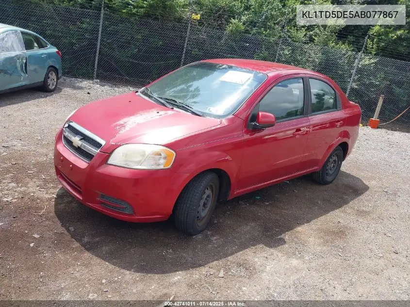 2010 Chevrolet Aveo Lt VIN: KL1TD5DE5AB077867 Lot: 42741011