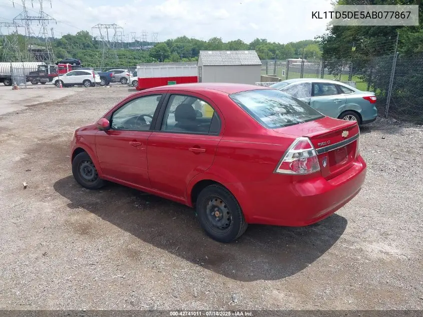 2010 Chevrolet Aveo Lt VIN: KL1TD5DE5AB077867 Lot: 42741011