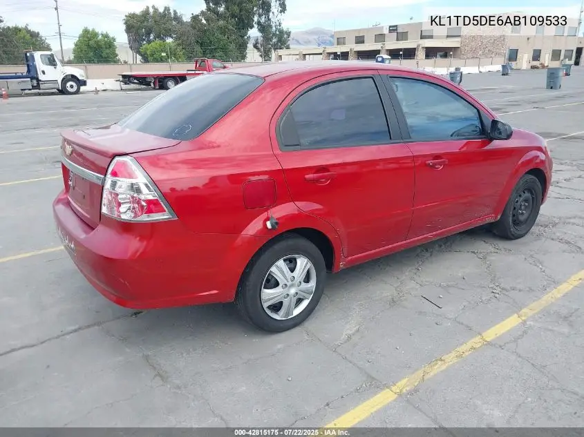 2010 Chevrolet Aveo Lt VIN: KL1TD5DE6AB109533 Lot: 42815175