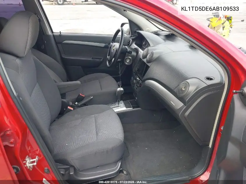 2010 Chevrolet Aveo Lt VIN: KL1TD5DE6AB109533 Lot: 42815175