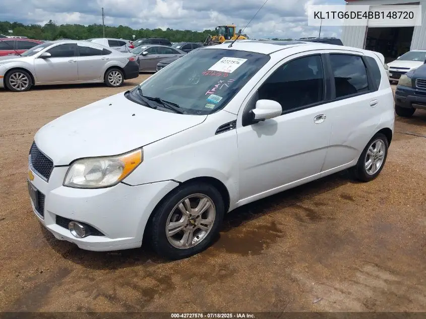 2011 Chevrolet Aveo 2Lt VIN: KL1TG6DE4BB148720 Lot: 42727576