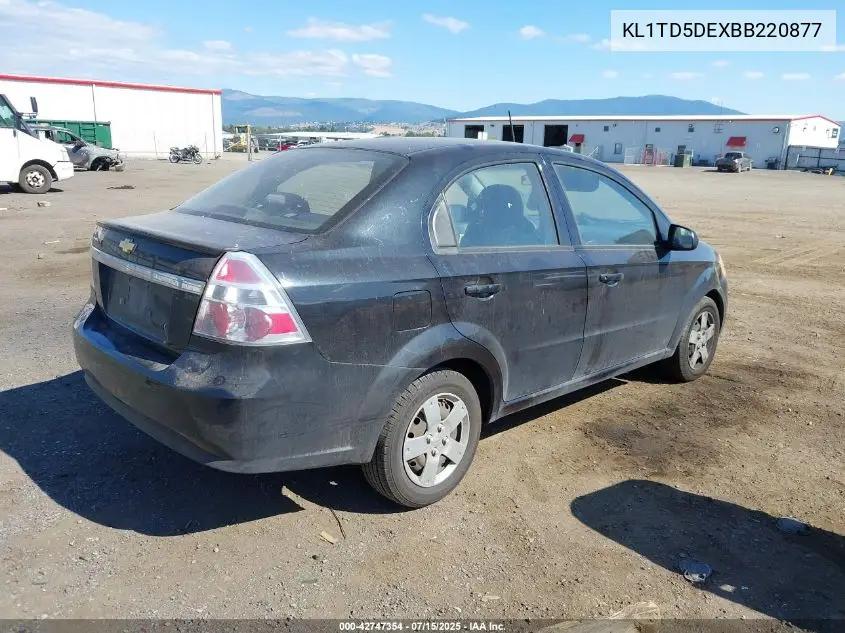 2011 Chevrolet Aveo 1Lt VIN: KL1TD5DEXBB220877 Lot: 42747354