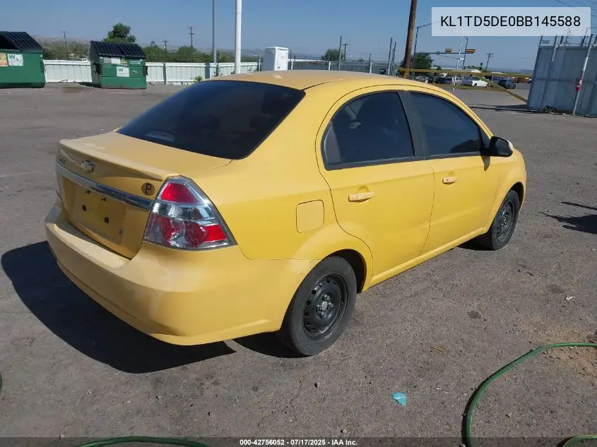 2011 Chevrolet Aveo 1Lt VIN: KL1TD5DE0BB145588 Lot: 42756052