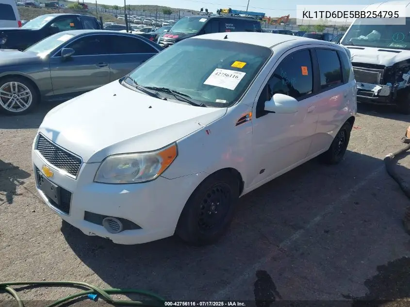 2011 Chevrolet Aveo 1Lt VIN: KL1TD6DE5BB254795 Lot: 42756116