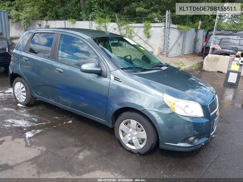 2011 Chevrolet Aveo 1Lt VIN: KL1TD6DE7BB155511 Lot: 42782162