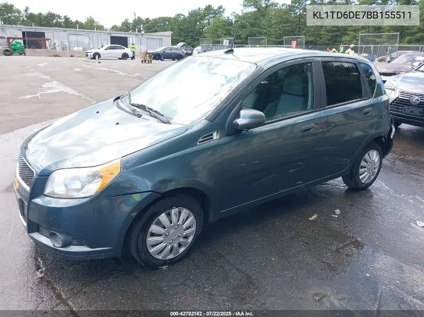 2011 Chevrolet Aveo 1Lt VIN: KL1TD6DE7BB155511 Lot: 42782162