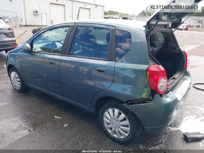 2011 Chevrolet Aveo 1Lt VIN: KL1TD6DE7BB155511 Lot: 42782162