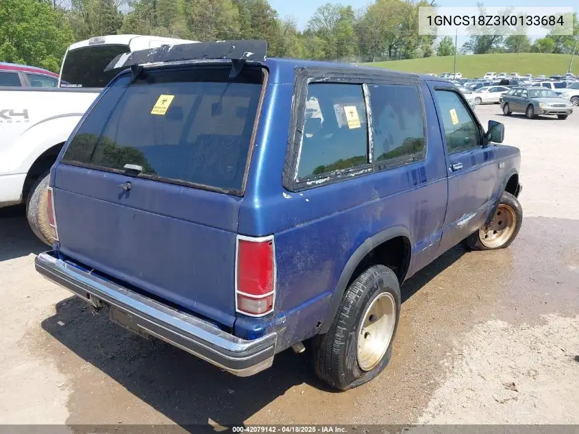 1989 Chevrolet Blazer S10 VIN: 1GNCS18Z3K0133684 Lot: 42079142