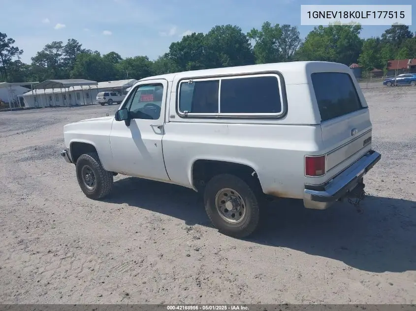 1990 Chevrolet Blazer V10 VIN: 1GNEV18K0LF177515 Lot: 42168956