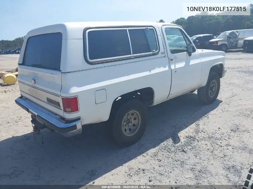 1990 Chevrolet Blazer V10 VIN: 1GNEV18K0LF177515 Lot: 42168956