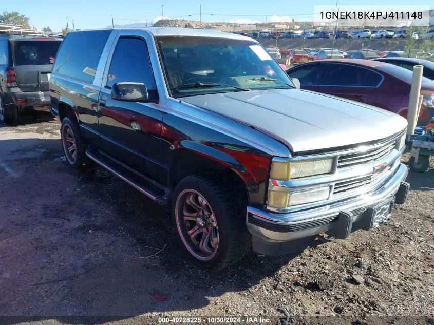 1993 Chevrolet Blazer K1500 VIN: 1GNEK18K4PJ411148 Lot: 40728225