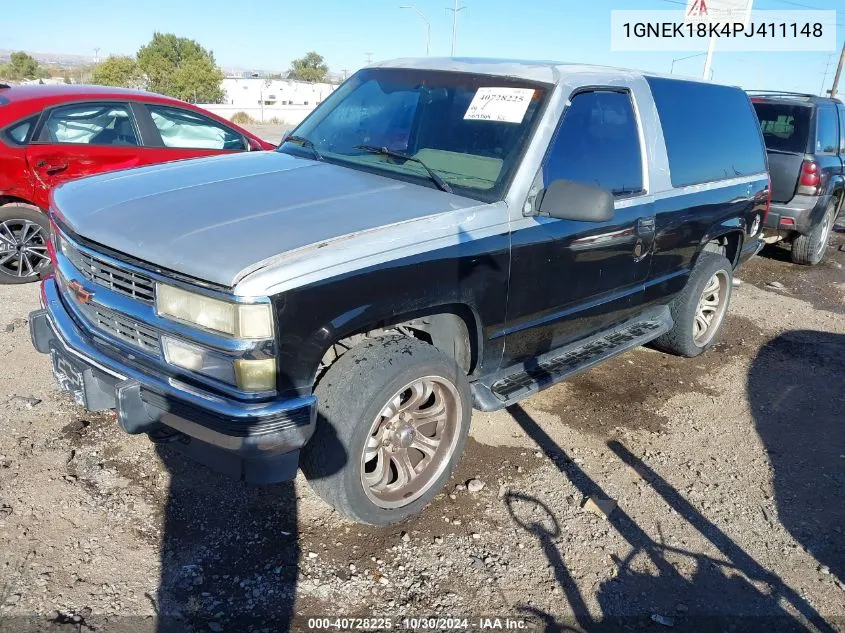 1993 Chevrolet Blazer K1500 VIN: 1GNEK18K4PJ411148 Lot: 40728225