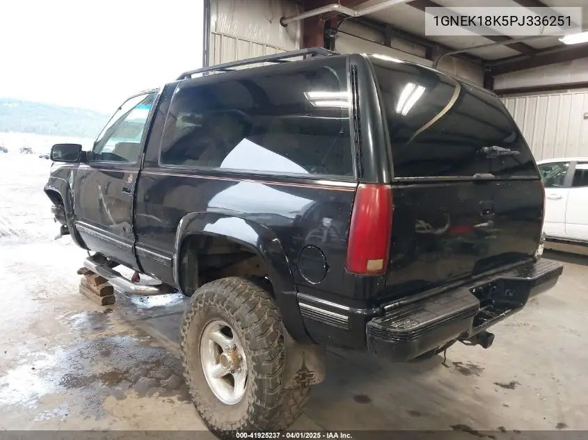 1993 Chevrolet Blazer K1500 VIN: 1GNEK18K5PJ336251 Lot: 41925237