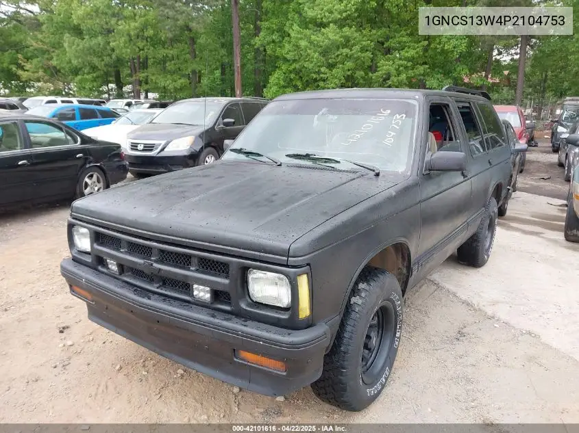 1993 Chevrolet Blazer S10 VIN: 1GNCS13W4P2104753 Lot: 42101616