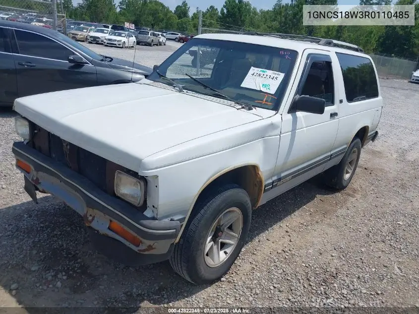 1994 Chevrolet Blazer S10 VIN: 1GNCS18W3R0110485 Lot: 42822345