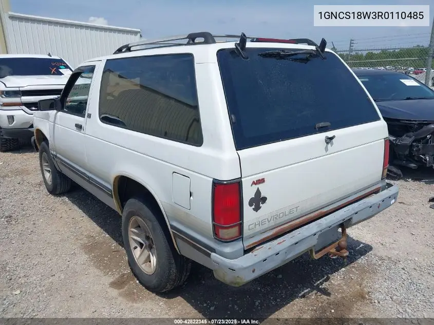 1994 Chevrolet Blazer S10 VIN: 1GNCS18W3R0110485 Lot: 42822345