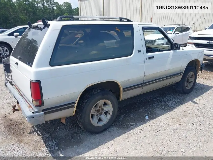 1994 Chevrolet Blazer S10 VIN: 1GNCS18W3R0110485 Lot: 42822345