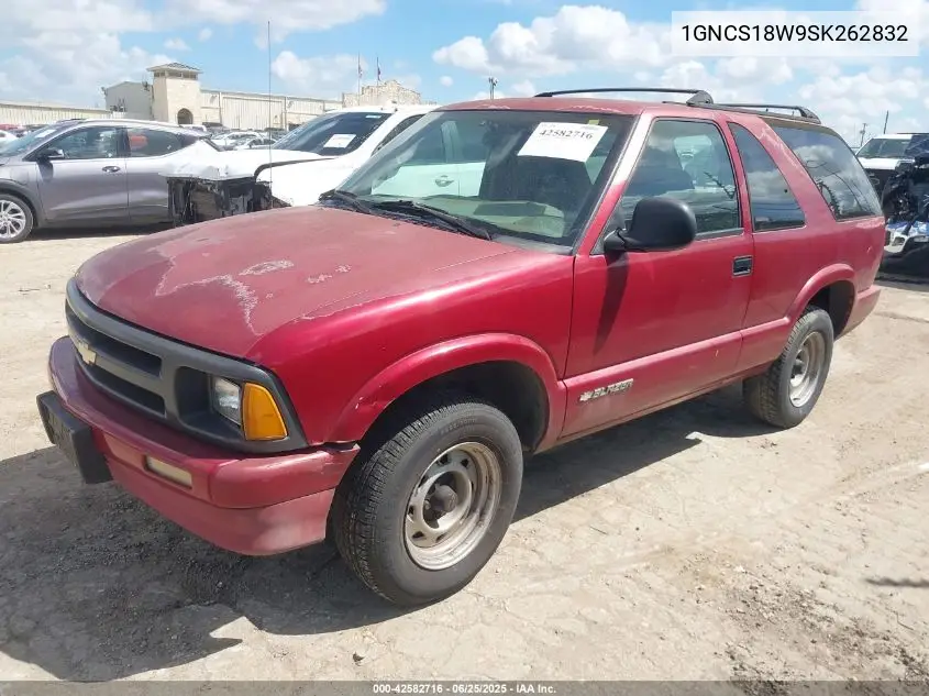 1995 Chevrolet Blazer VIN: 1GNCS18W9SK262832 Lot: 42582716